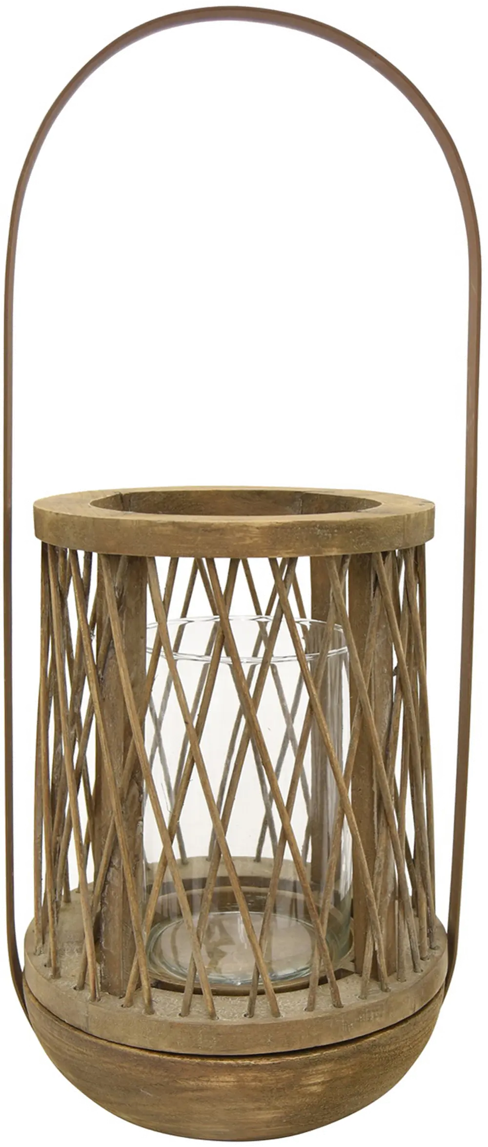 21 Inch Wooden Natural Decorative Lantern-1