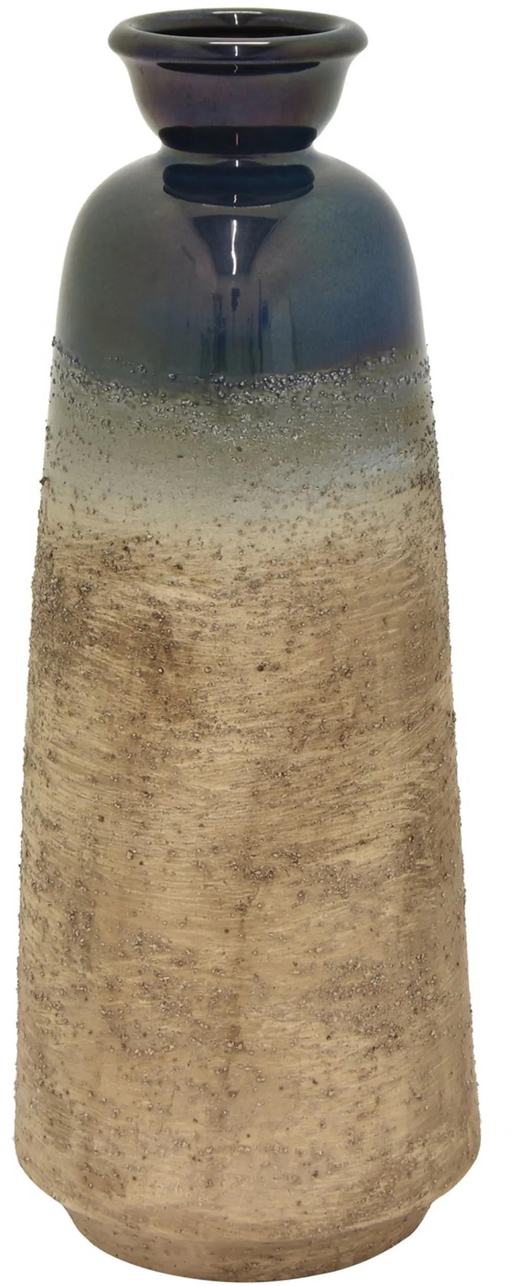 Blue and Brown Earth Tone Ceramic Vase-1