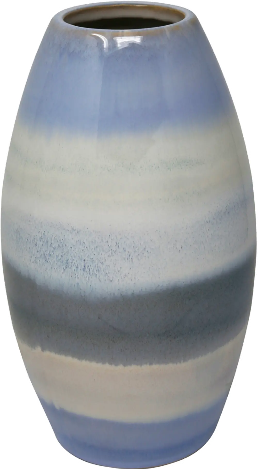 10 Inch Blue and Multi-Color Cone Ceramic Vase-1