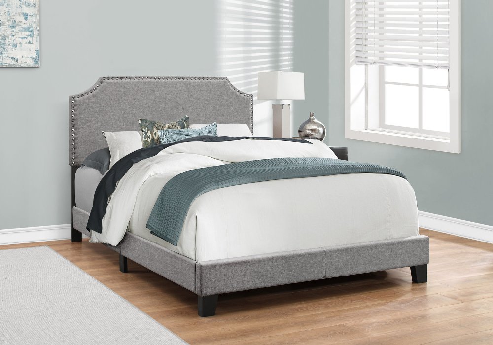 Classic Contemporary Gray Full Upholstered Bed