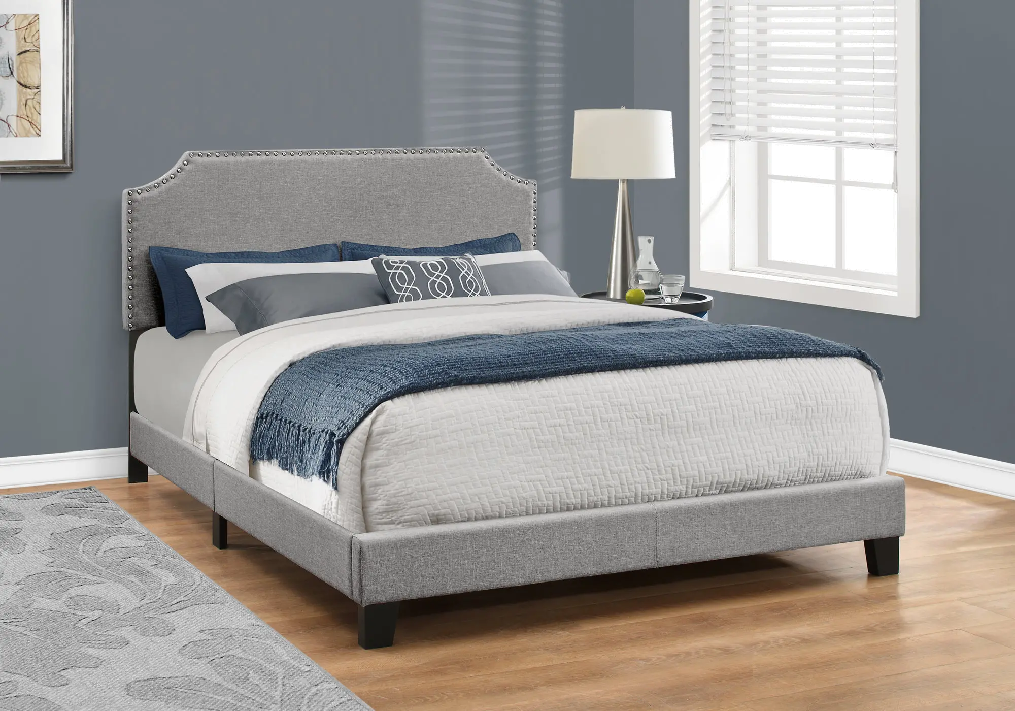 I5925Q Classic Contemporary Gray Queen Upholstered Bed sku I5925Q