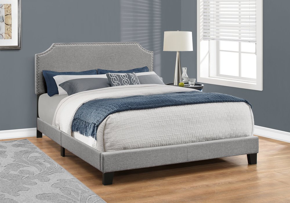 111452708 Classic Contemporary Gray Queen Upholstered Bed sku 111452708