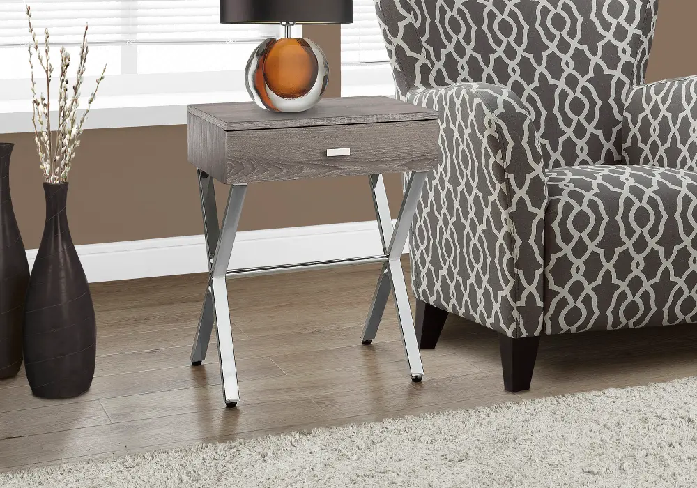 Dark Taupe 24 Inch End Table-1
