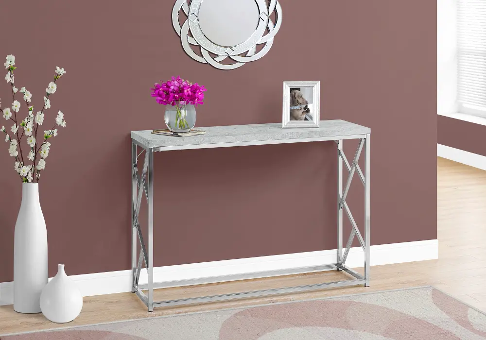 Gray 44 Inch Industrial Console Table-1