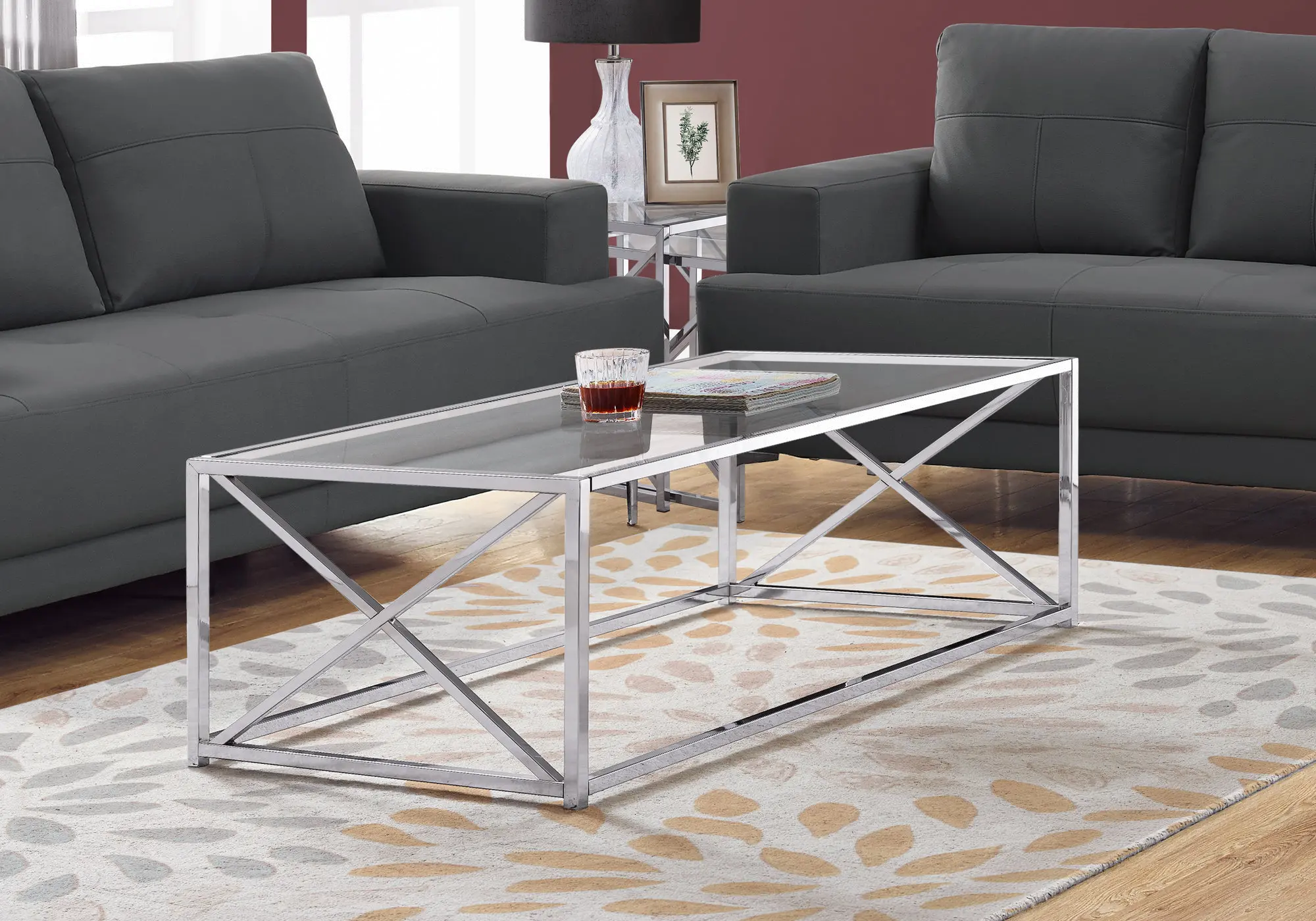 Photos - Coffee Table Monarch Specialties Chrome Metal  - Marie I 3440 