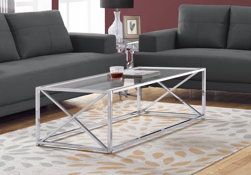 111454077 Chrome Metal Coffee Table - Marie sku 111454077