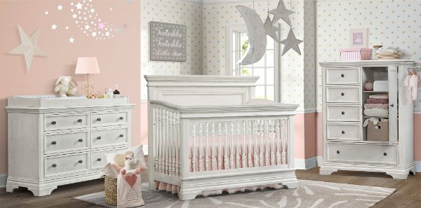 Baby Cribs Furniture Rc Willey Kit Traditional White 4 Piece Nursery Furniture Set Olivia