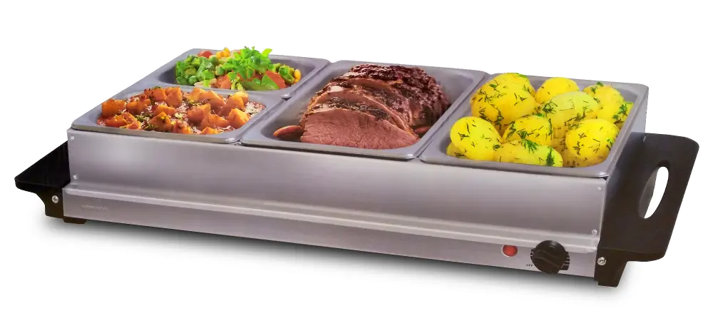 7.5 Quart Stainless Steel Buffet Server with Warming Tray-1