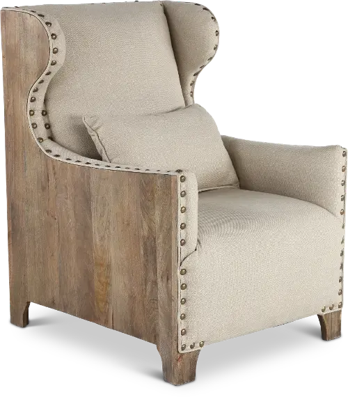 Exposed wood accent chair hot sale