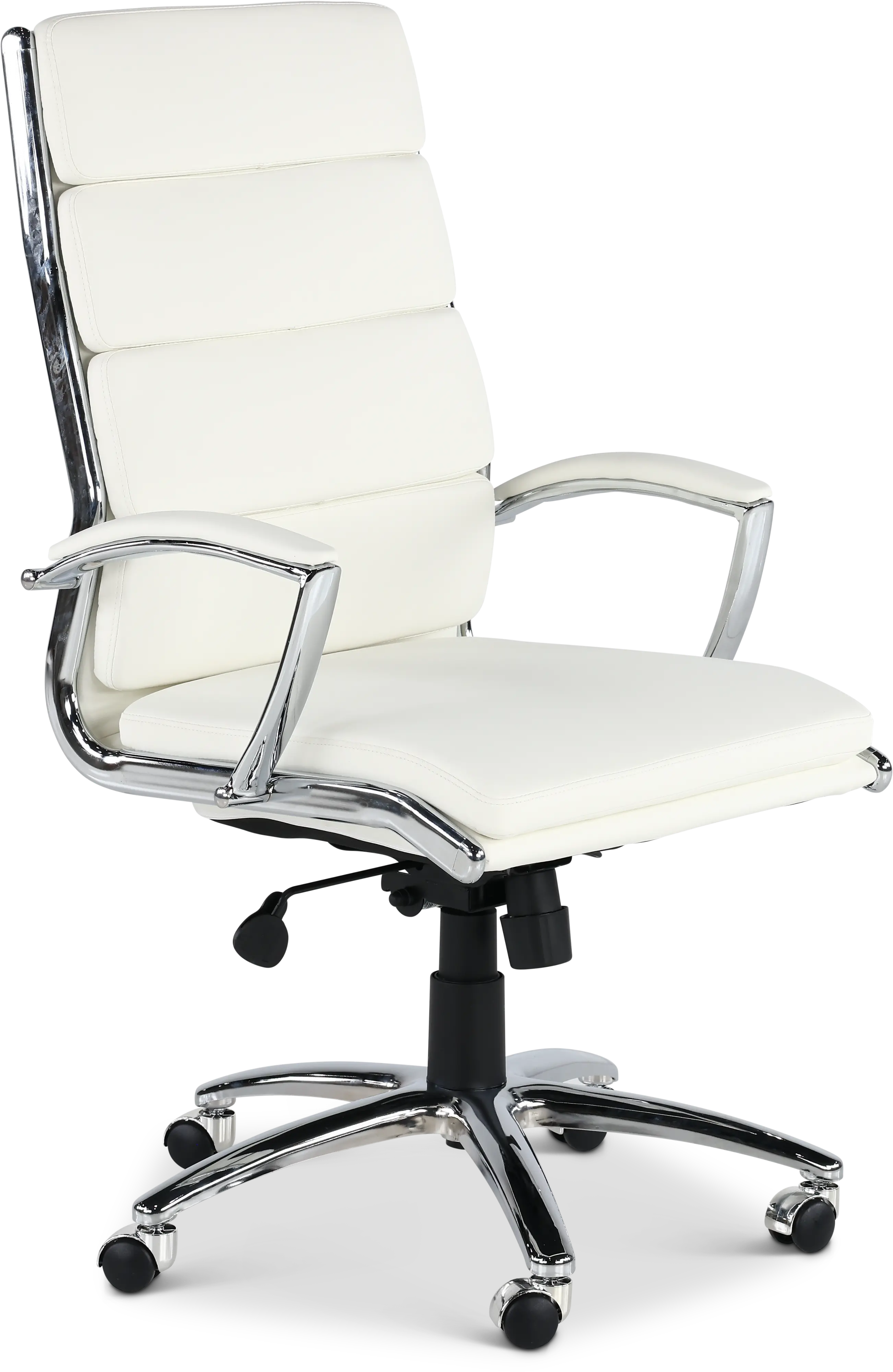 Modern White Office Chair with Padded Armrest