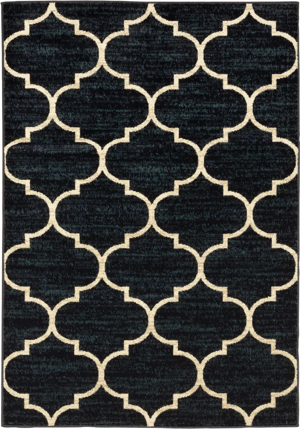 Evandale 5 x 7 Cream and Navy Blue Rug-1