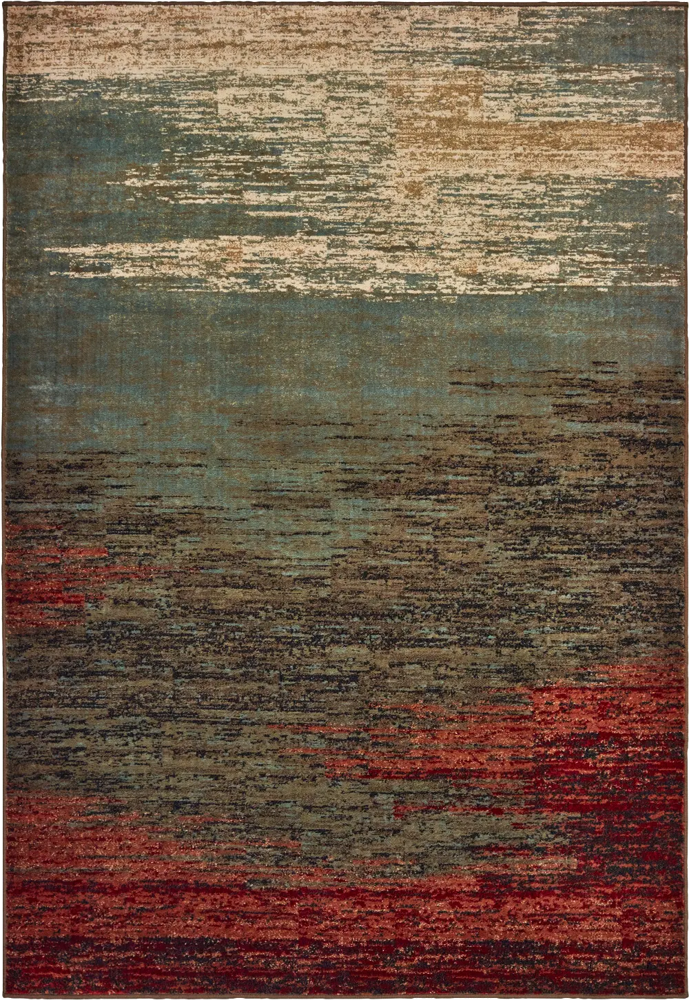Laurel 5 x 7 Abstract Red, Blue, and Green Area Rug-1