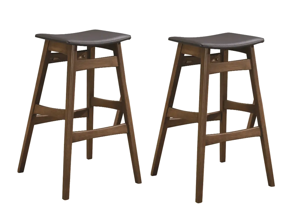 Mid Century Brown and Gray 30 Inch Bar Stool (Set of 2) - Anson-1