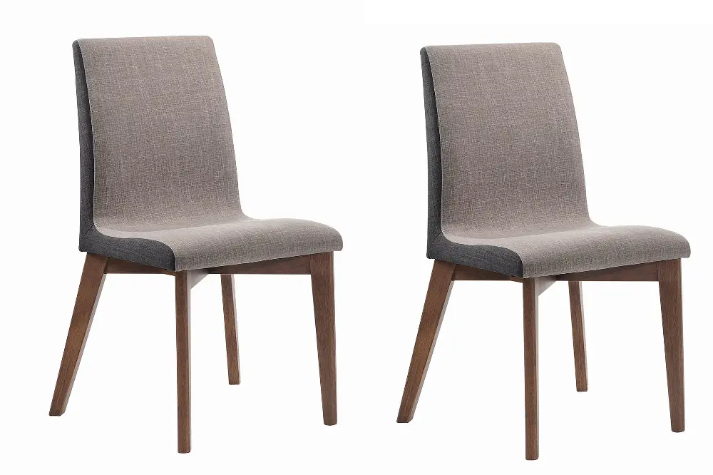 Contemporary Gray and Walnut Dining Room Chair (Set of 2) - Baylor-1