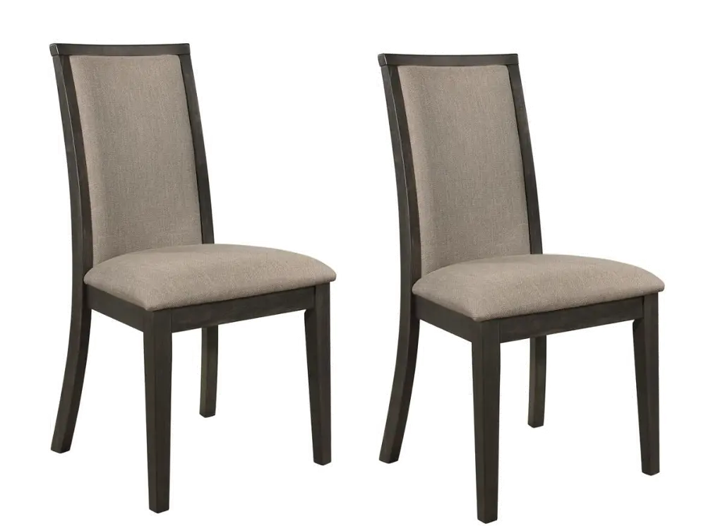 Transitional Charcoal and Tan Upholstered Dining Chair (Set of 2) - Bentley-1