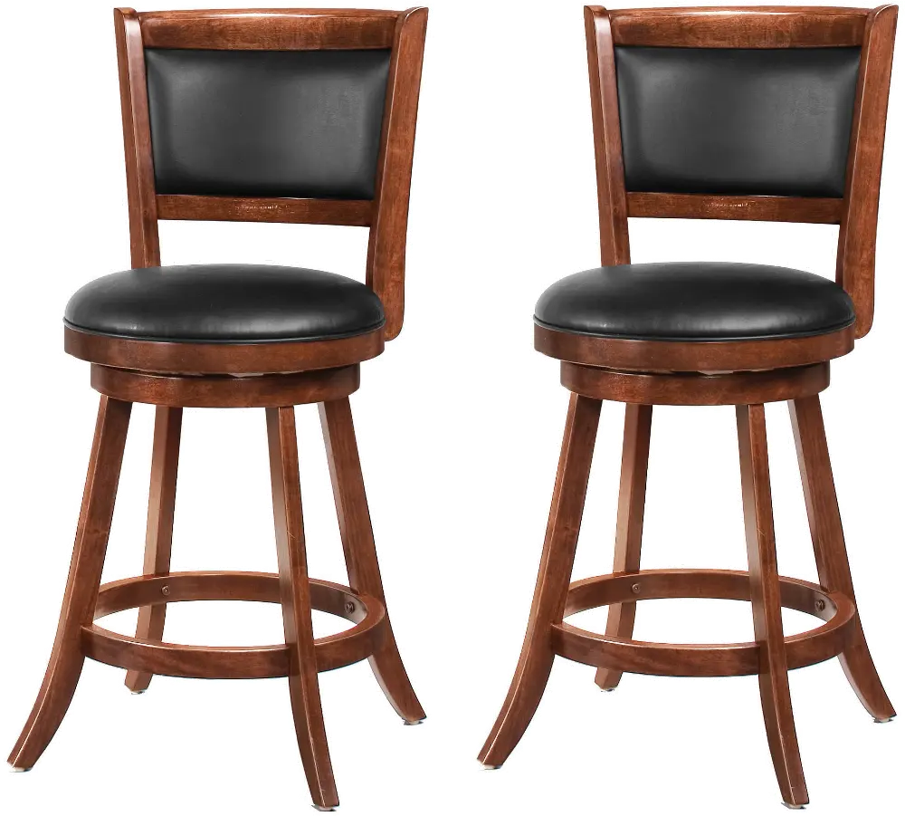 Antonie Brown and Black Swivel Counter Height Stool, Set of 2-1