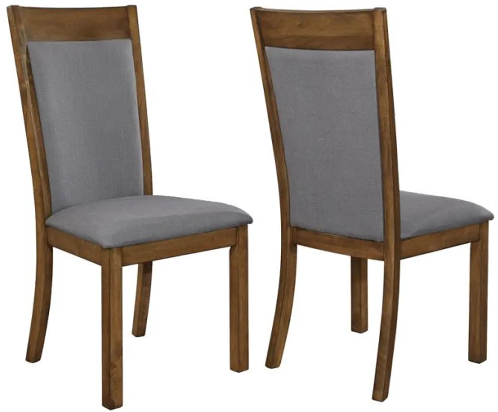 Transitional Gray and Brown Upholstered Dining Room Chair (Set of 2) - Benito-1