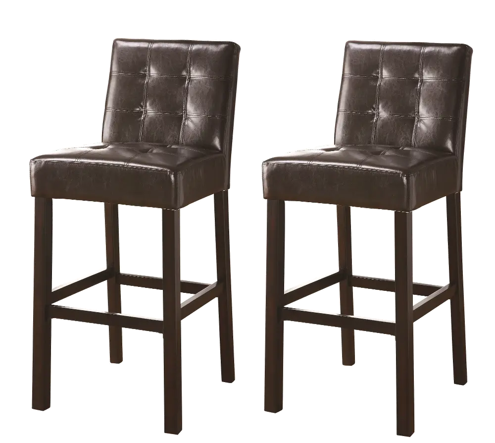 Contemporary Brown 30 Inch Upholstered Bar Stool (Set of 2) - Armani-1