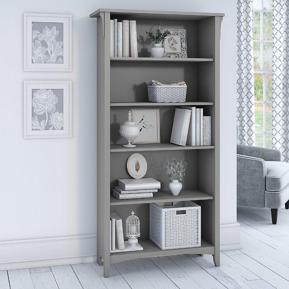 Salinas Cape Cod Gray 5 Shelf Bookcase