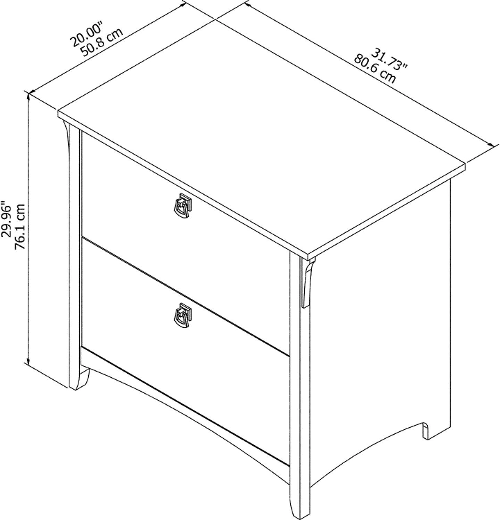 Bush Furniture Salinas Cape Cod Gray 2-Drawer 31.73-in File Cabinet