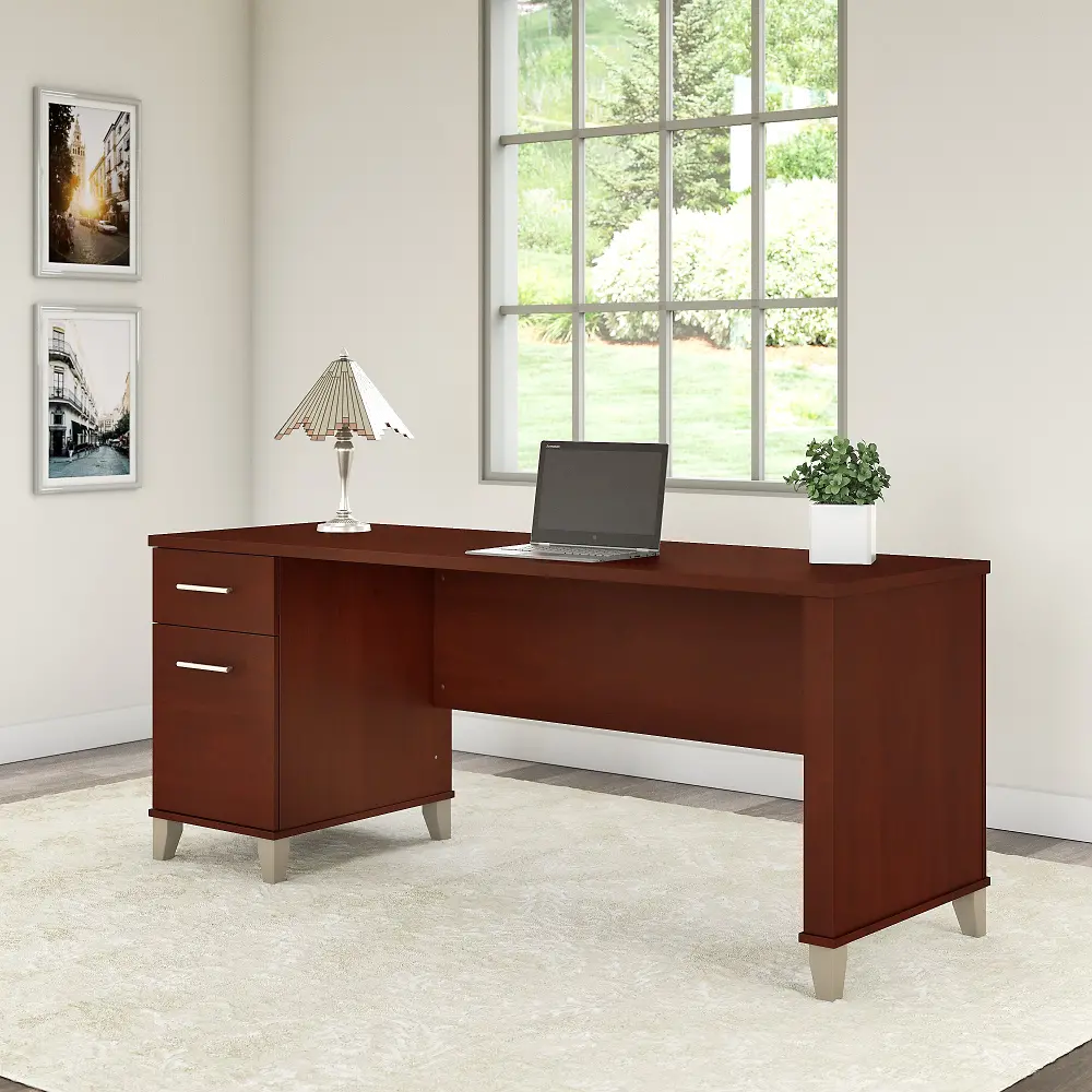 WC81772 Hansen Cherry Office Desk with Drawers - Somerset-1