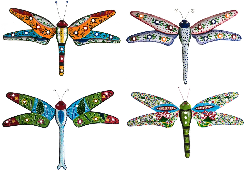 Assorted Multi Color Hand Painted BoHo Dragonfly-1