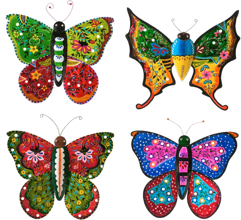 Assorted Multi Color Hand Painted BoHo Butterfly-1