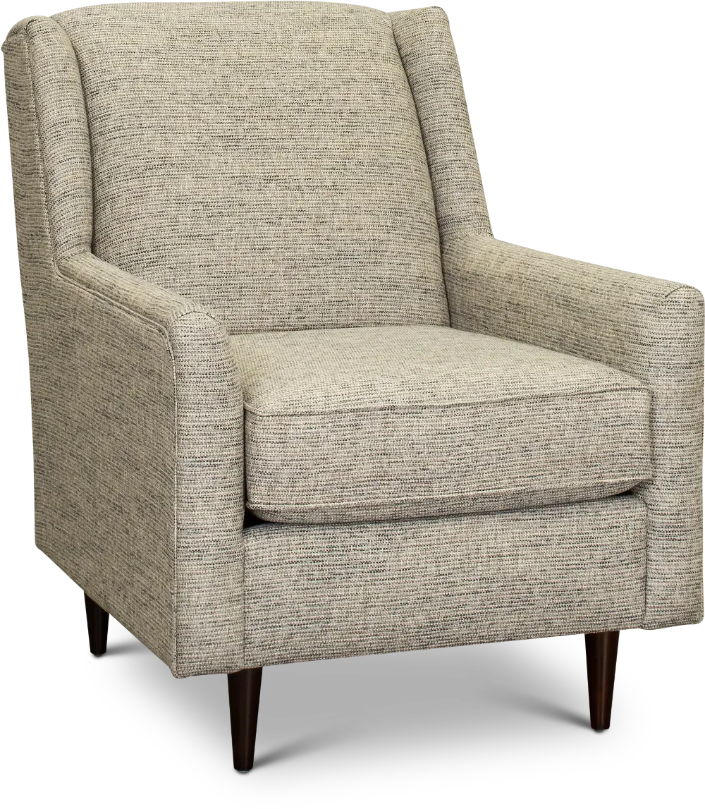 Mid Century Modern Beige and Multi Color Accent Chair - Kemp-1