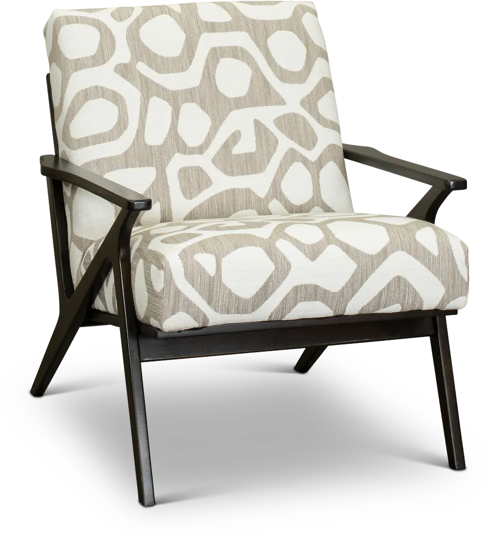 Casual Modern Ivory and Beige Accent Chair - Fitch-1
