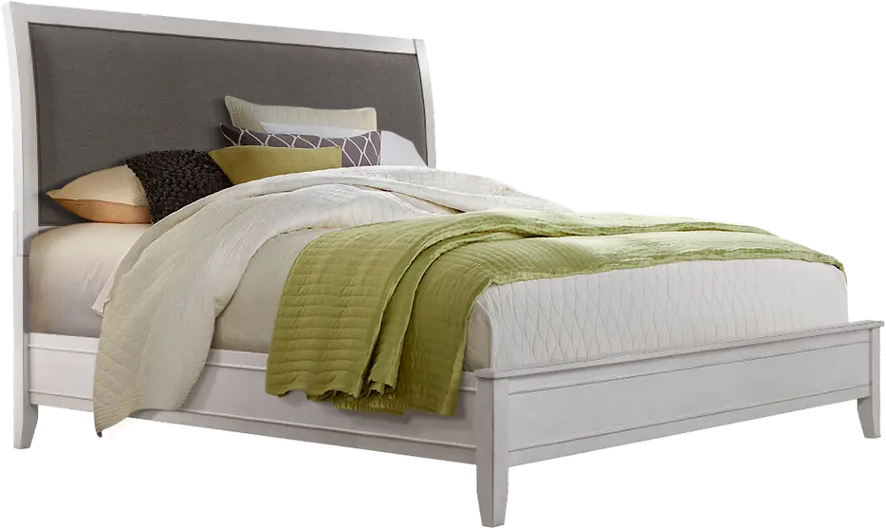 Delmar White and Gray Queen Upholstered Bed-1