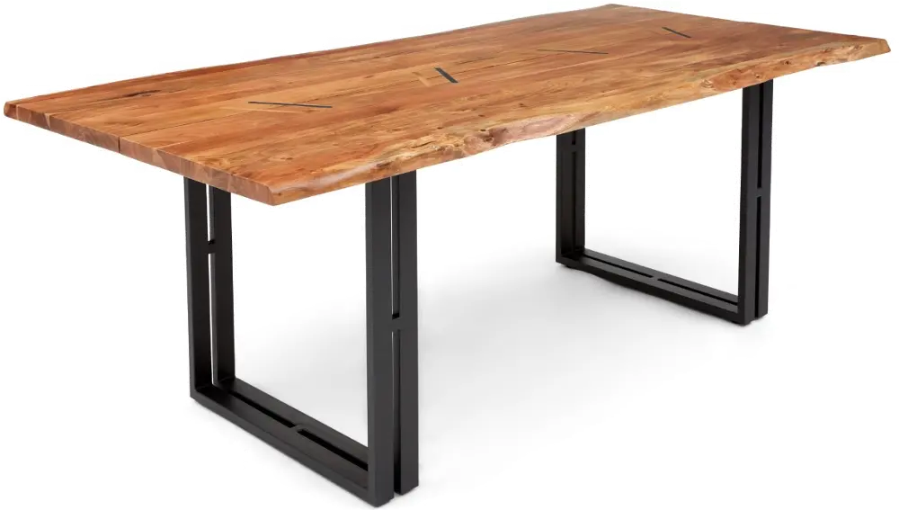 Brenda Solid Wood and Metal Dining Table-1