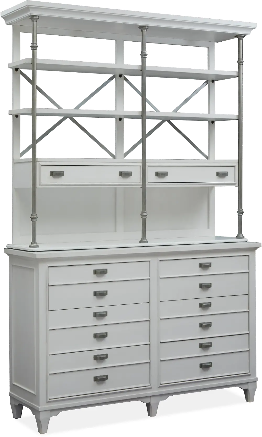 Beach White Dining Sideboard and Hutch - Aly-1
