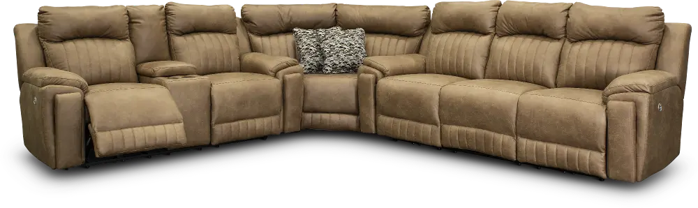 Vintage Taupe Standard Power Reclining Sectional Sofa - Silver Screen-1