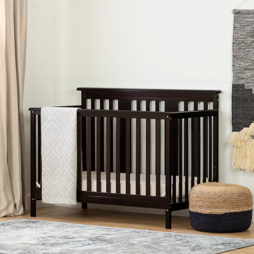 11850 Little Smileys Brown Crib with Toddler Rail - South Shore-1
