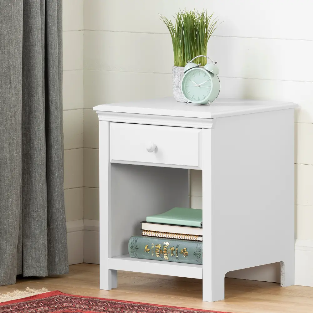 12141 Cotton Candy White Nightstand-1