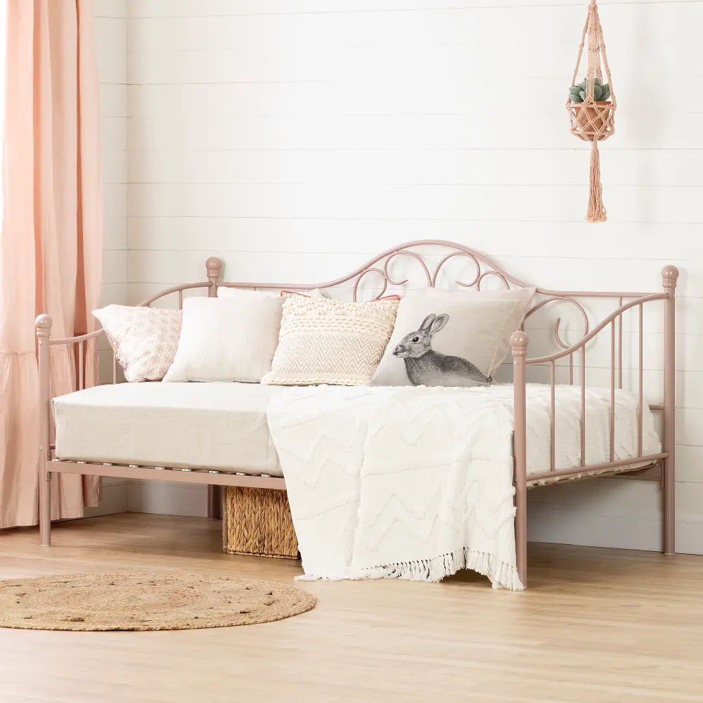 12165 Lily Rose Classic Pink Metal Daybed - South Shore-1