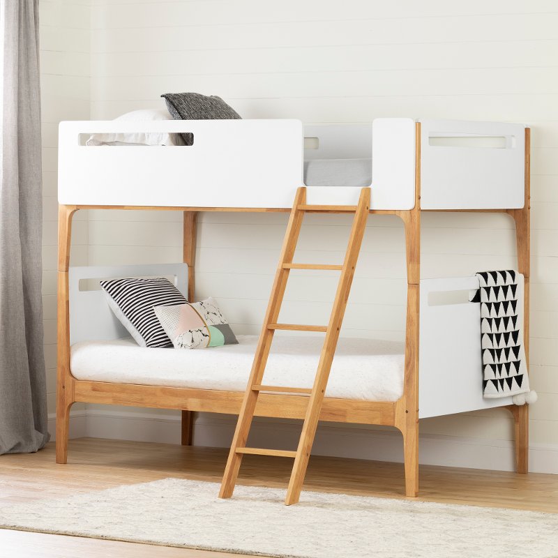 Modern White Twin Over Bunk Bed Bebble