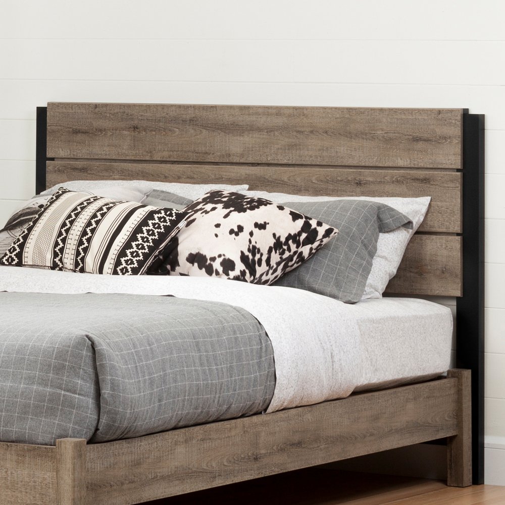 Modern Farmhouse Weathered Oak Full Headboard - South Shore