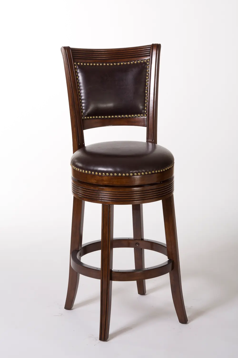 Lockefield Brown Cherry Swivel Counter Height Stool-1