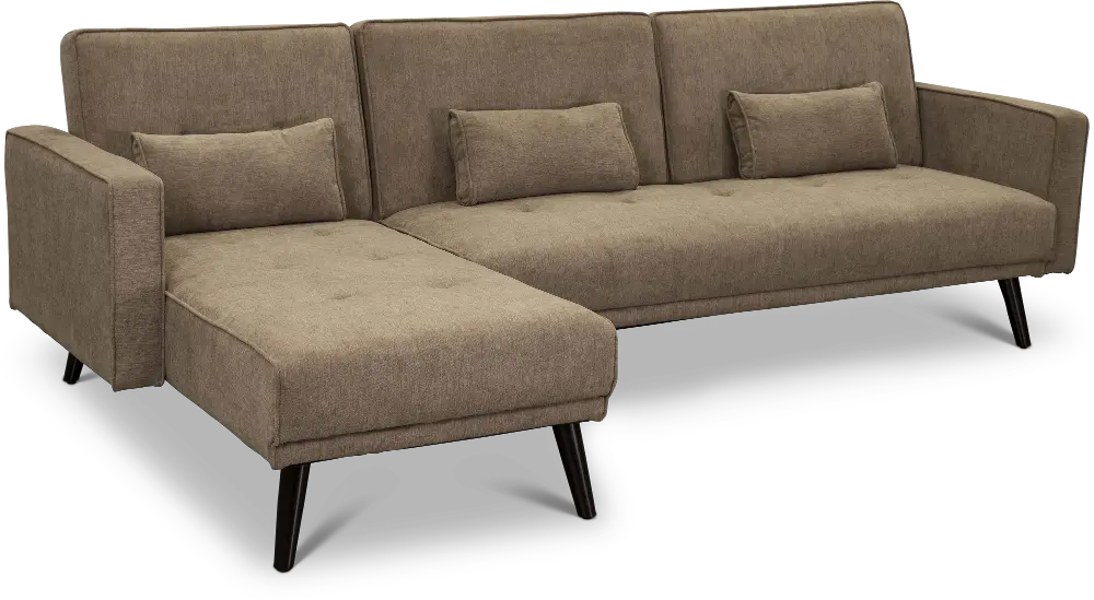 Jenna Brown Convertible Sectional Sofa Bed with Chaise-1