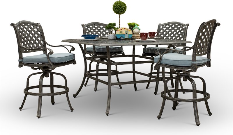 Piece Square Pub Style Table Macan, Patio Furniture Bar Height