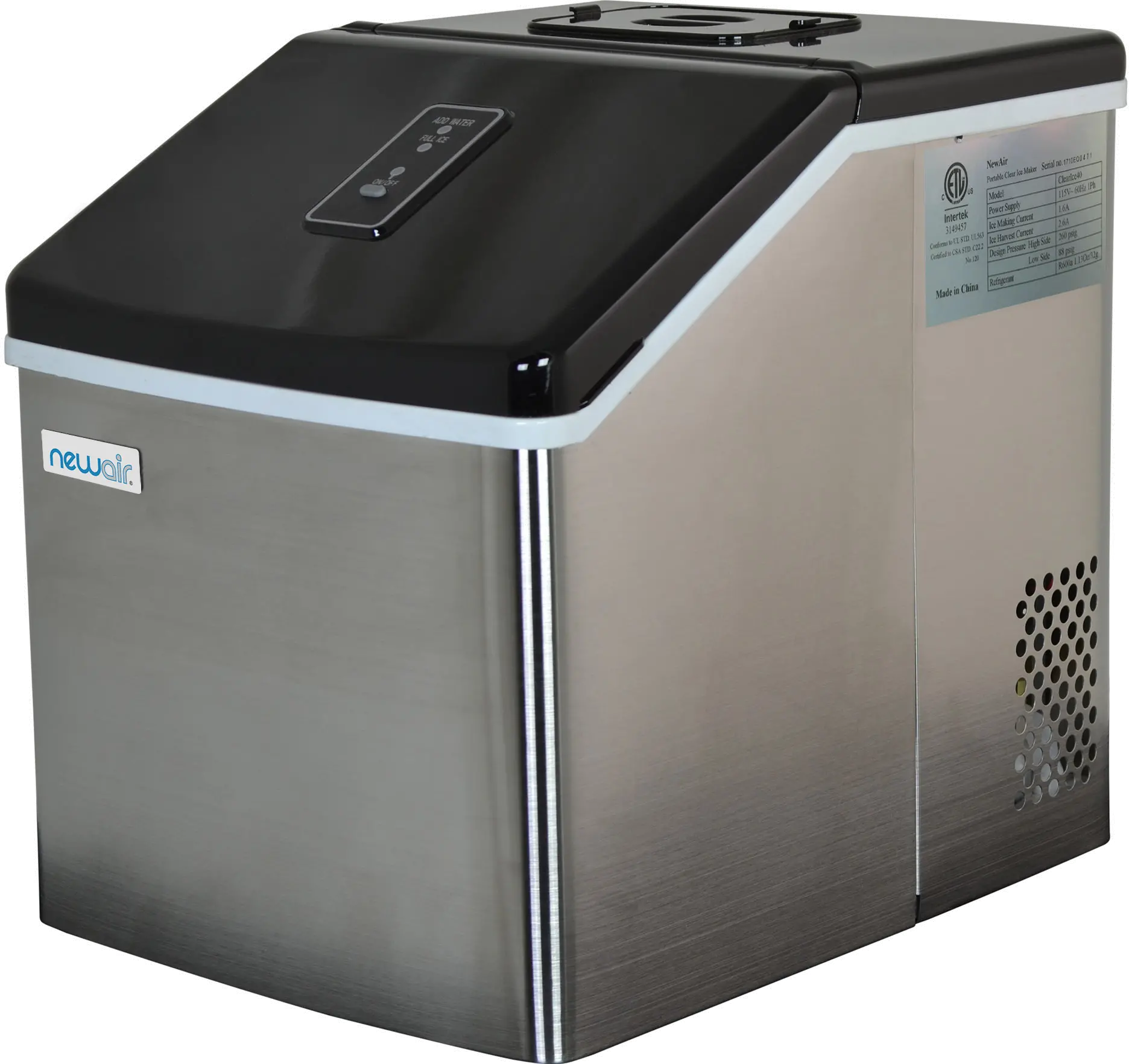 Photos - Freezer NewAir Countertop Clear Ice Maker - Silver CLEARICE40 