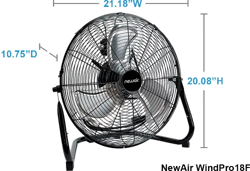 NewAir WindPro18F Floor Fan  18 High Velocity Portable Floor Fan – Newair