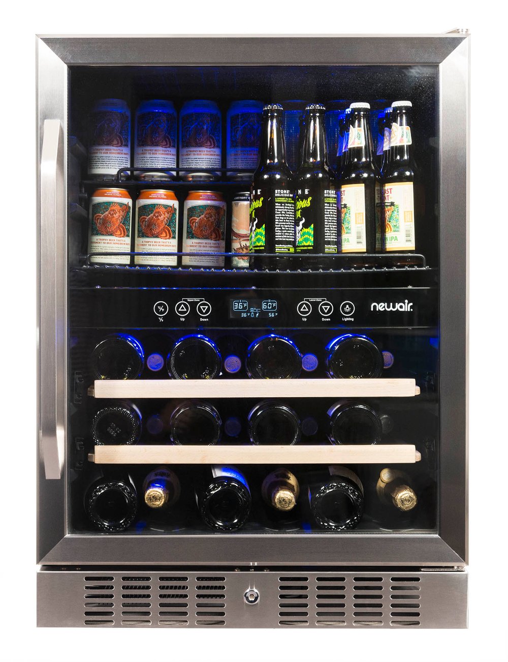 New Air Dual Zone Beverage and Wine Cooler - Stainless Steel