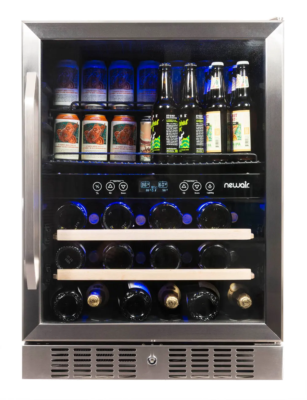 AWB-400DB NewAir Dual Zone Beverage and Wine Cooler - Stainless Steel-1