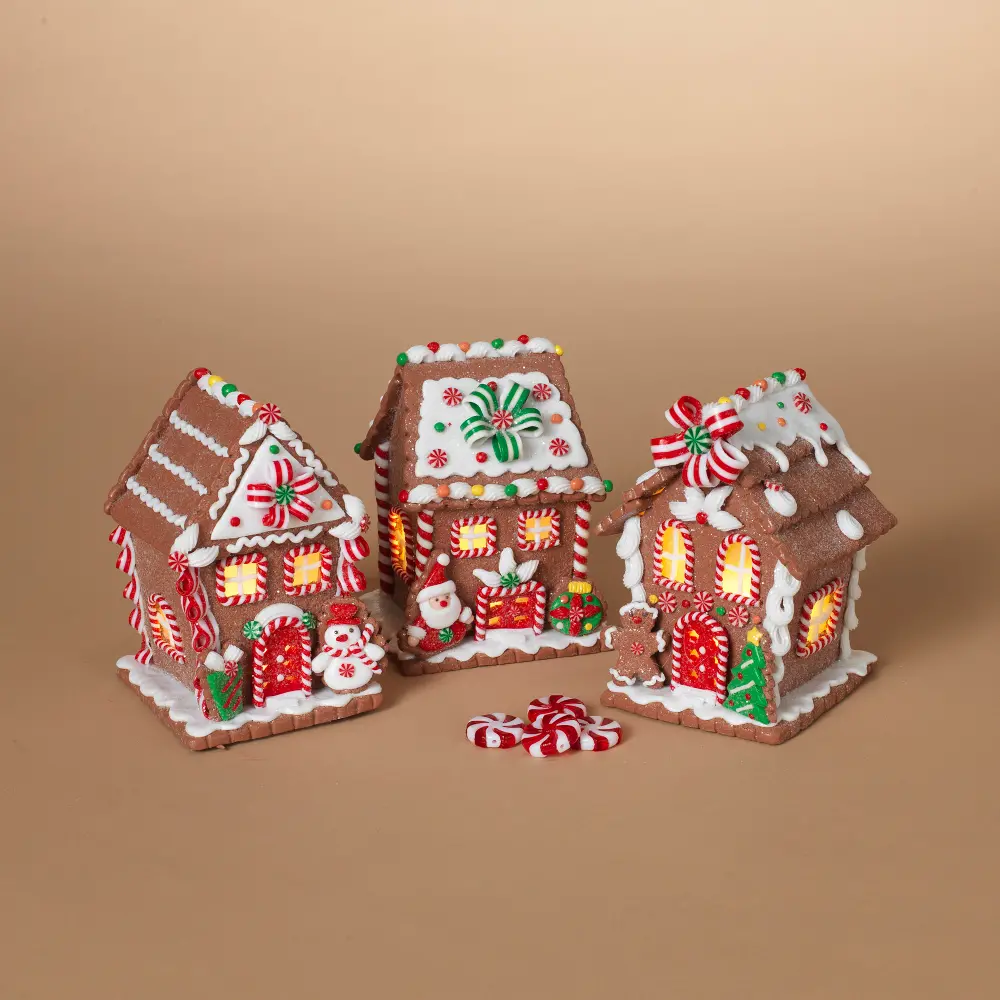 Assorted Light Up Multi Color Clay Dough Gingerbread House-1