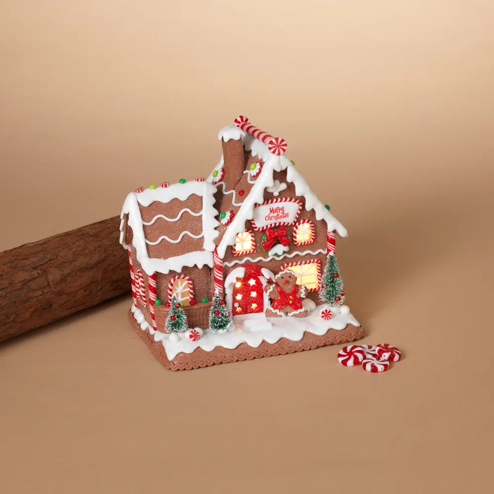 7 Inch Light Up Holiday Multi Color Clay Dough House-1