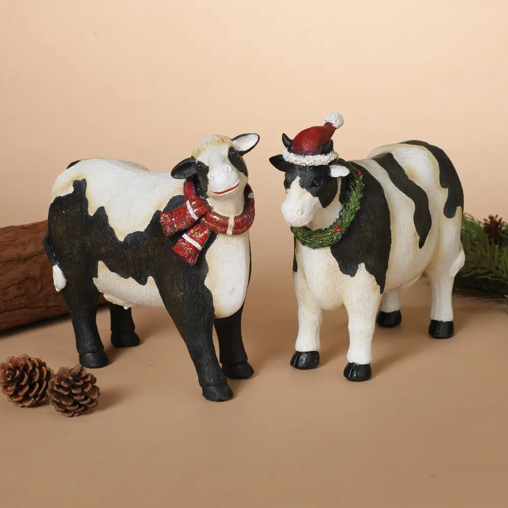 Assorted Holiday Cow Figurine-1