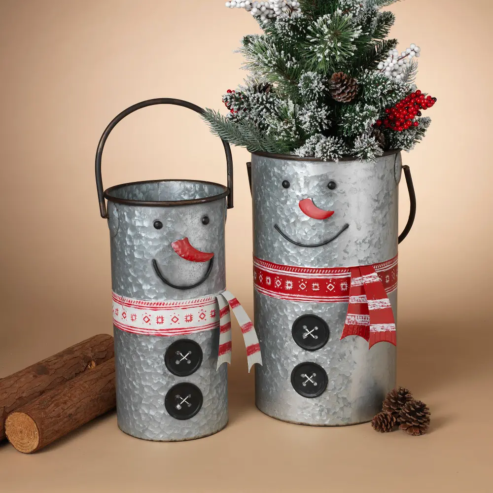 18 Inch Snowman Bucket with Handle-1