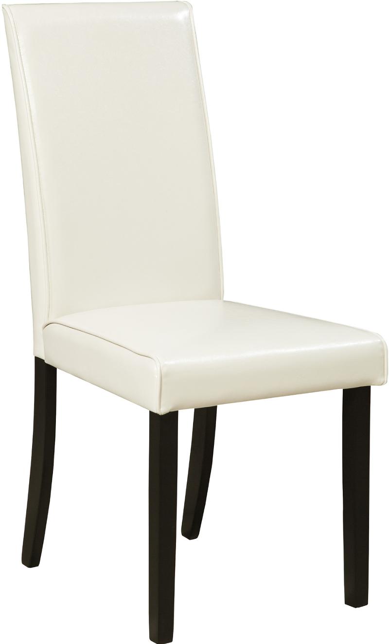Transitional Ivory Dining Room Chair, Ivory Faux Leather Dining Chairs